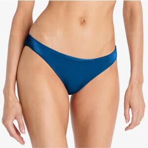 ROBIN PICCONE Roxy Bikini Bottoms Size Large NEW Velour Velvet Blue Swim NWOT
